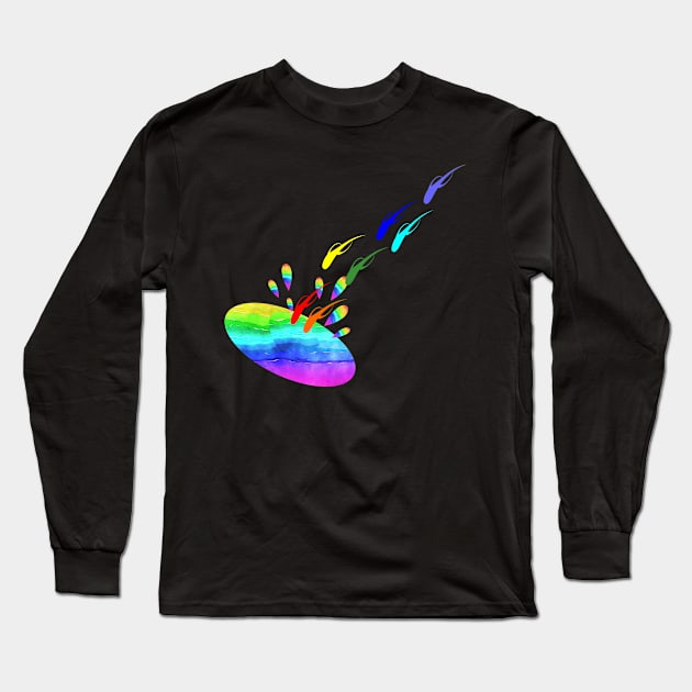 Rainbow Fish Art Long Sleeve T-Shirt by Khushidesigners